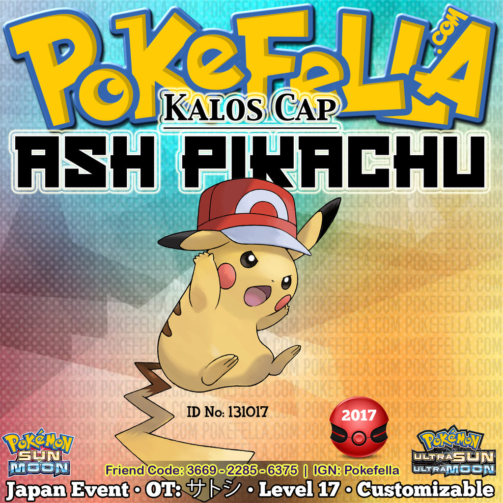 Ash Pikachu • Kalos Cap/Hat • OT: サトシ • ID 131017 • Pokemon