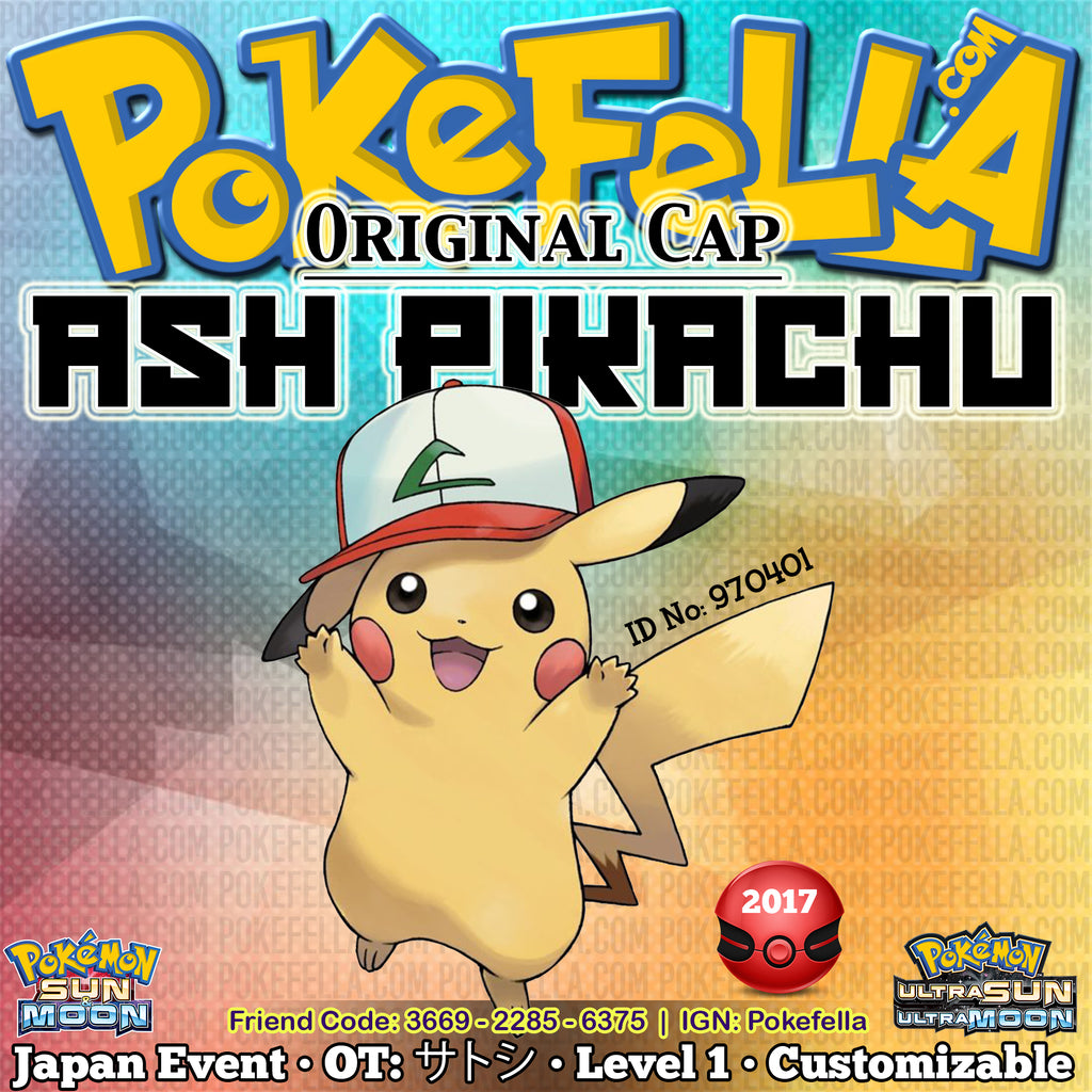 Ash Pikachu • Original Cap/Hat • OT: サトシ • ID 970401