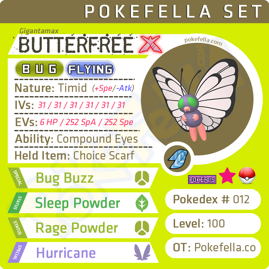 Gigantamax Butterfree Competitive 6IVs Level 100 Online Battle | Pokefella - Pokemon Genning, Editing, Living Dex Transfer Services Gigantamax Butterfree Competitive 6IVs Level 100 Online Battle | Pokefella - Pokemon Genning, Editing, Living Dex Transfer Services