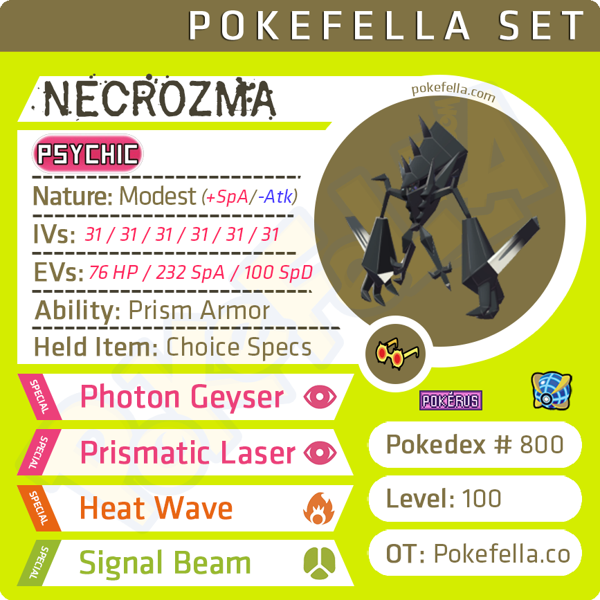 Necrozma • Competitive • 6IVs • Level 100 • Online Battleready