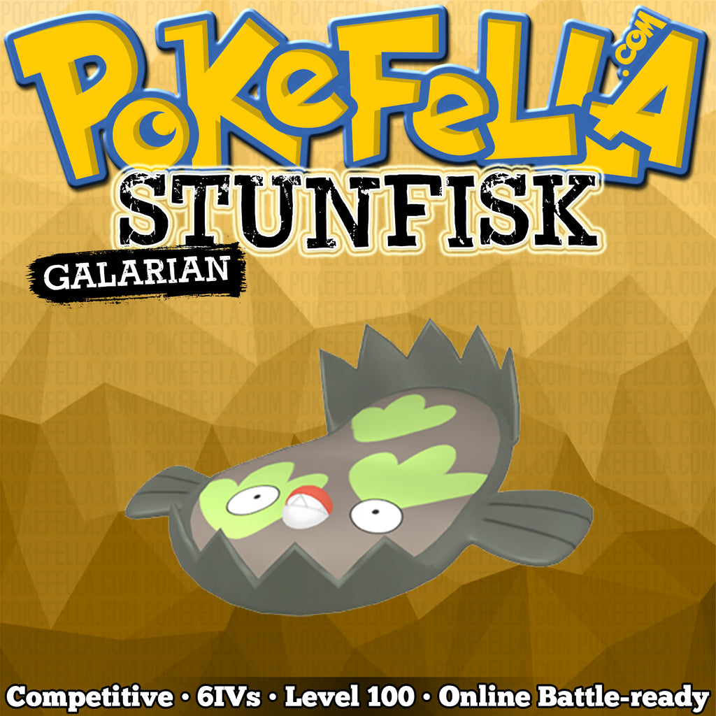 Galarian Stunfisk Competitive 6IVs Level 100 Online Battle-rea | Pokefella - Pokemon Genning, Editing, Living Dex Transfer Services Galarian Stunfisk Competitive 6IVs Level 100 Online Battle-rea | Pokefella - Pokemon Genning, Editing, Living Dex Transfer Services