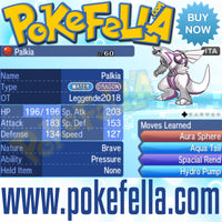 Dialga & Palkia • OT: Leggende2018 • ID No. 020218 • Level 60 • Pokémon Sun & Moon Pokémon Legendary Celebration Distribution 2018