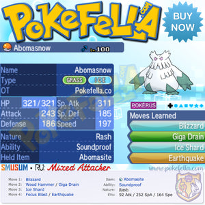 Mega Abomasnow • Smogon RU: Mixed Attacker • Battle-Ready, 6IVS, Shiny, Customizable