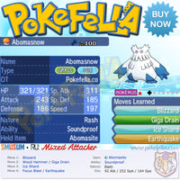 Mega Abomasnow • Smogon RU: Mixed Attacker • Battle-Ready, 6IVS, Shiny, Customizable