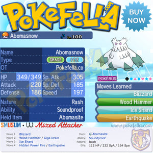 Mega Abomasnow • Smogon UU: Mixed Attacker • Battle-Ready, 6IVS, Shiny, Customizable