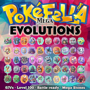 Mega Venusaur, Charizard X Y, Blastoise, Beedrill, Pidgeot, Medicham,Sableye, Mawile, Aggron, Manectric, Alakazam, Slowbro, Gengr, Kangaskhan, Sharpedo, Magcargo, Altaria, Banette, Absol, Pinsir, Gyarados, Aerodactyl, Mewtwo X Y, Glalie, Salamence, Metagross, Latios, Latias, Ampharos, Steelix, Scizor, Heracross, Houndoom, Rayquaza, Lopunny, Garchomp, Lucario, Abomasnow, Tyranitar, Sceptile, Blaziken, Swampert, Gardevoir, Gallade, Audino, Diancie, Primal Kyogre, Primal Groudon 