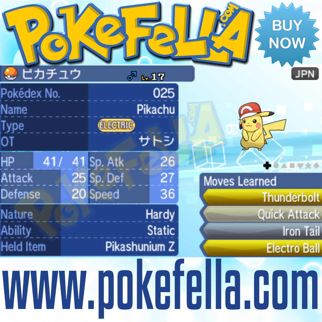 Ash Pikachu • Kalos Cap/Hat • OT: サトシ • ID 131017 • Pokemon
