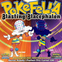 Blacephalon, Ultra Beast UB Burst Shiny 6IVs Outstanding Potential Battle Ready Competitive Pokemon Ultra Moon Ultra Sun Alola Beast Boost Beast Ball Nintendo 2DS 3DS XL screenshot Shadow Ball Flamethrower Hidden Power Explosion