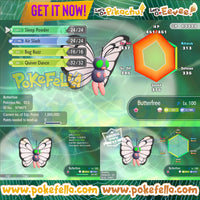 Butterfree • Battle-ready • Max IVs/AVs • Level 100 • Shiny/non-shiny • Let's Go, Pikachu! & Eevee!