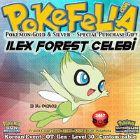 Ilex Forest Celebi • OT: 너도밤나무 • ID No. 042402 • Pokemon Gold & Silver Virtual Console Korean 2017 Event New Nintendo 3DS 2DS XL Pokemon Sun Moon Ultra Sun Ultra Moon Natural Cure Heal Bell, Ancient Power, Future Sight, Safeguard