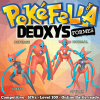 ultra square shiny Deoxys Formes: Normal, Attack, Defense, Speed •  Competitive • 6IVs • Level 100 • Online Battle-ready