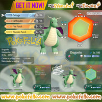 Dragonite • Battle-ready • Max IVs/AVs • Level 100 • Shiny/non-shiny • Let's Go, Pikachu! & Eevee!