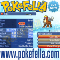 Raikou & Entei • OT: 2018 Legends • ID No. 042218 • Level 100 • Pokémon Ultra Sun & Moon Pokémon Legendary Celebration Distribution 2018