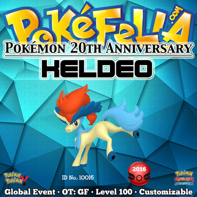 Pokémon 20th Anniversary Keldeo • OT: GF • ID No. 10016 •  2016 Event