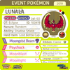 Cosmic Eclipse Shiny Lunala • OT: Eclipse • ID No. 100419 • North America, Europe 2019 Event