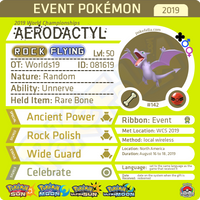 2019 World Championships Aerodactyl • OT: Worlds19 • ID No. 081619 • North America 2019 Event