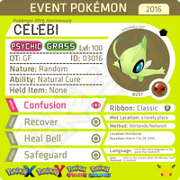 20th Anniversary Mythical Pokémon Bundle • OT: GF • 2016 Event