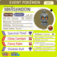 Mount Tensei Marshadow • OT: MT. Tensei, Mt Tensei, Mt. Tensei, M. del Passo • ID No. 100917 • 2017 Event