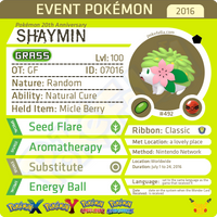 20th Anniversary Mythical Pokémon Bundle • OT: GF • 2016 Event