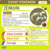 1 Million Victories Shiny Zeraora • OT: HOME • ID No. 200603 • Worldwide 2020 Event