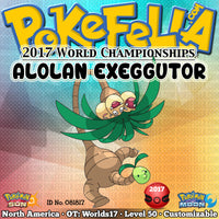 Alolan Exeggutor • OT: Worlds17 • ID No. 081817 • 2017 World Championships North American Event Pokemon New Nintendo 3DS 2DS XL Pokemon Sun Moon Ultra Sun Ultra Moon Harvest Power Swap Celebrate Leaf Storm Draco Meteor Sitrus Berry