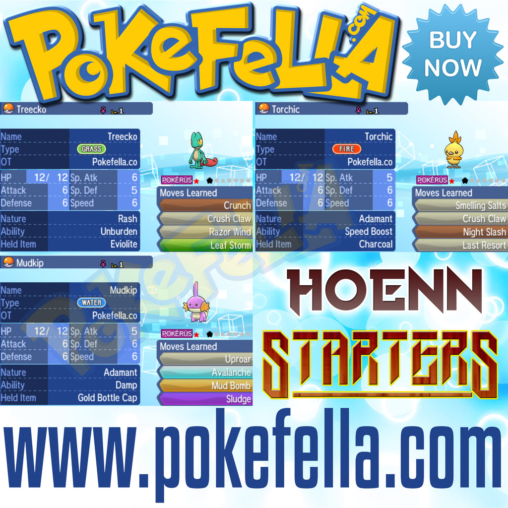 All Starter Pokémon • Shiny, 6IV, Egg Moves, Hidden Ability