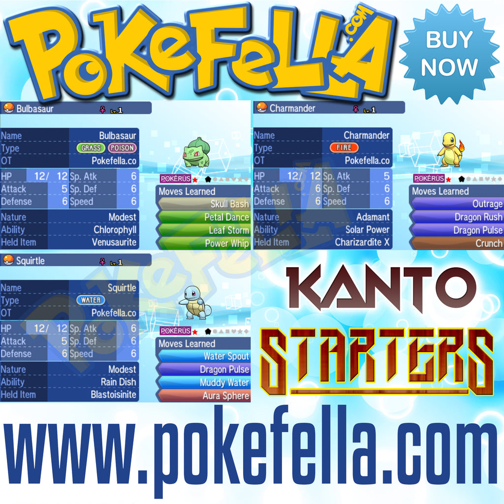 All Starter Pokémon • Shiny, 6IV, Egg Moves, Hidden Ability
