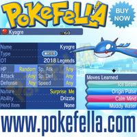 Kyogre & Groudon • OT: 2018 Legends • ID No. 080318 • Level 60 • Pokémon Sun & Moon