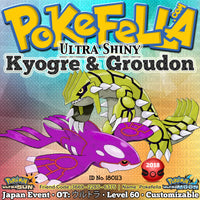 Ultra Shiny Kyogre Groudon Japan Event 2018 OT ウルトラ ID  180113 Ultra Sun Ultra Moon New Nintendo 3DS 2DS XL Drizzle Ice Beam Origin Pulse Calm Mind Muddy Water  Drought Earthquake, Precipice Blades, Bulk Up, Solar Beam