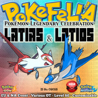 Latias & Latios • OT: 2018 Legends / Légendes2018 / Legenden2018 / Leggende2018 / Leyendas2018 • ID No. 090118 • Level 60 • 2018 Pokémon Legendary Celebration Distribution