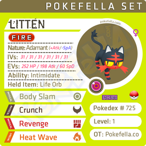 Litten • Competitive • 6IVs • Level 1 • Hidden Ability • Egg Moves