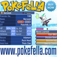 Totem Marowak Rock Head Thick Club Flare Blitz Shadow Ball Bonemerang Swords Dance Battle-ready Competitive Perfect 6IVs Non-shiny buy for sale