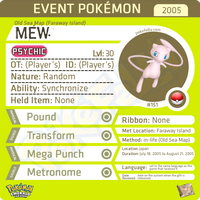 PokéFesta Mew • Old Sea Map - Faraway Island • Japan 2005 Event