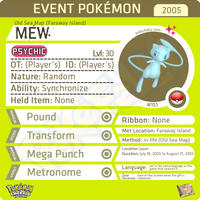 PokéFesta Mew • Old Sea Map - Faraway Island • Japan 2005 Event