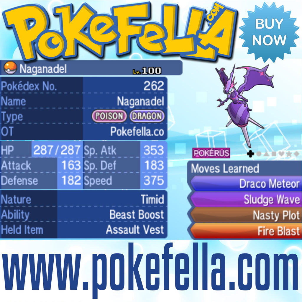 Naganadel (UB Stinger) | Battle-ready, 6IVs, Level 100 | Pokefella