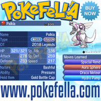 Dialga & Palkia • OT: 2018 Legends • ID No. 020218 • Level 100 • Pokémon Ultra Sun & Ultra Moon Pokemon Legendary Celebration Distribution 2018