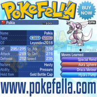 Dialga & Palkia • OT: Leyendas2018 • ID No. 020218 • Level 100 • Pokémon Ultra Sun & Ultra Moon Pokémon Legendary Celebration Distribution 2018