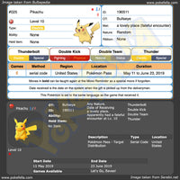 Pokémon Pass Shiny Pikachu • OT: Bullseye • ID No. 190511 • US 2019 Event