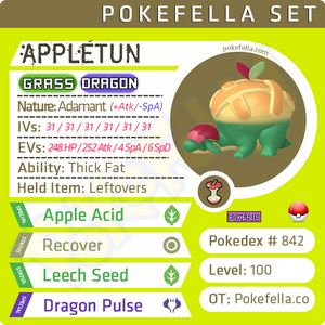 ultra square shiny Appletun • Competitive • 6IVs • Level 100 • Online Battle-ready