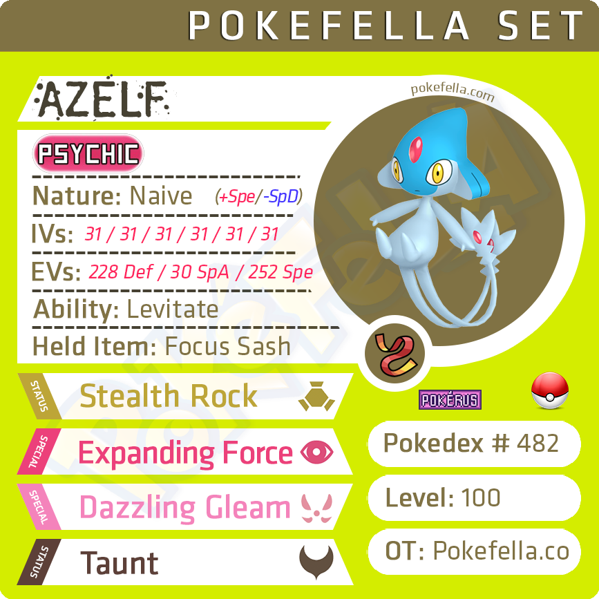 ultra square shiny Azelf • Competitive • 6IVs • Level 100 • Online Battle-Ready