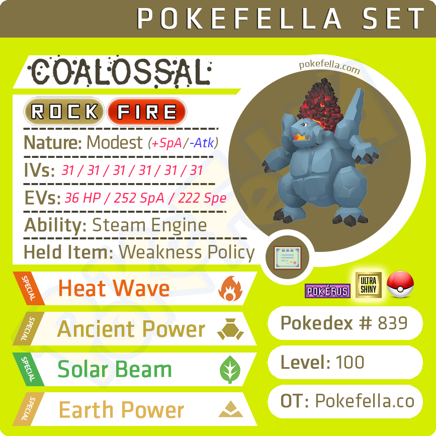 shiny coalossal pokemon card Coalossal • Competitive • 6IVs • Level 100 • Online Battle-ready | Pokefella