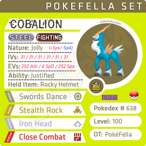 ultra square shiny Cobalion • Competitive • 6IVs • Level 100 • Online Battle-ready