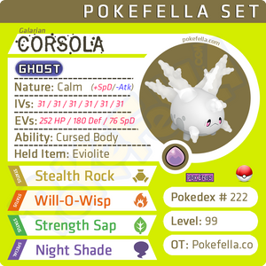 Galarian Corsola • Competitive • 6IVs • Level 99 • Online Battle-ready | Pokefella