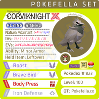 ultra square shiny Gigantamax Corviknight • Competitive • 6IVs • Level 100 • Online Battle-ready