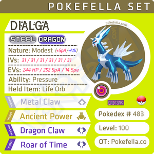 ultra square shiny Dialga • Competitive • 6IVs • Level 100 • Online Battle-Ready