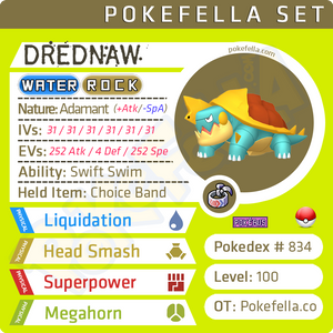 ultra square shiny Drednaw • Competitive • 6IVs • Level 100 • Online Battle-ready