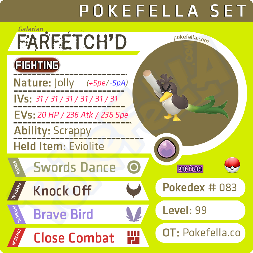 Galarian Farfetch'd Competitive 6IVs Level 99 Online Battle-re | Pokefella - Pokemon Genning, Editing, Living Dex Transfer Services Galarian Farfetch'd Competitive 6IVs Level 99 Online Battle-re | Pokefella - Pokemon Genning, Editing, Living Dex Transfer Services