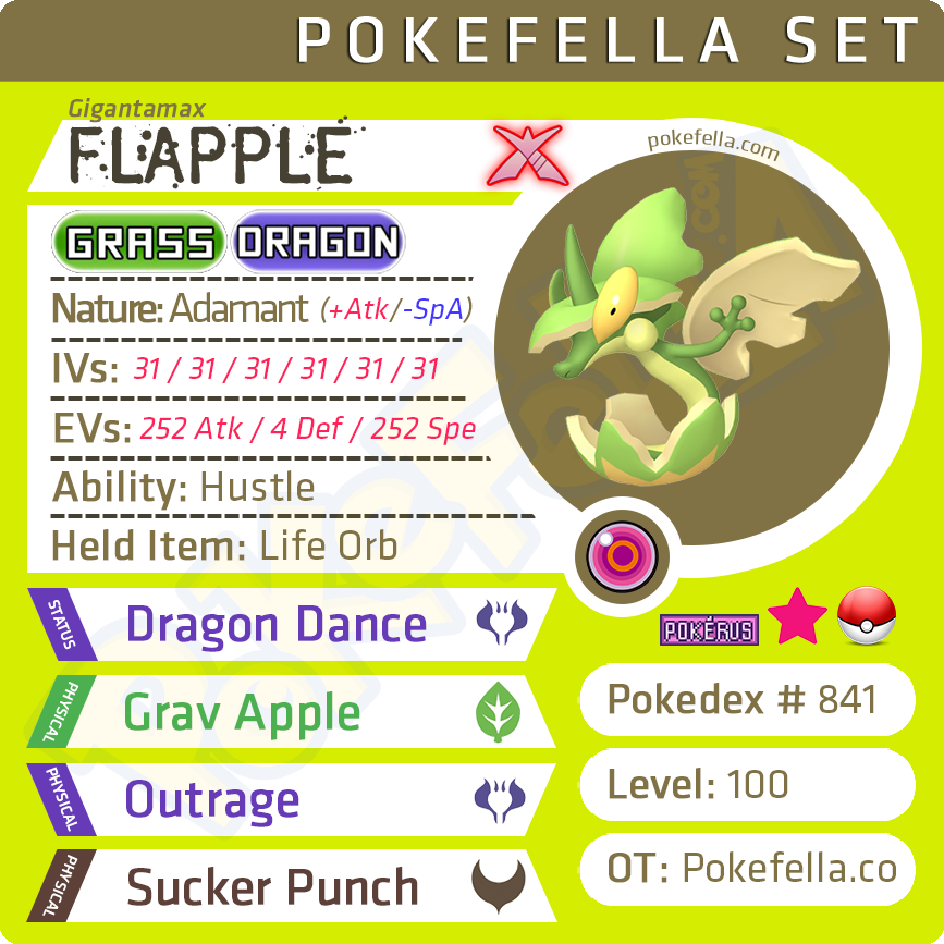 Gigantamax Flapple • Competitive • 6IVs • Level 100 • Online Battle-re ...