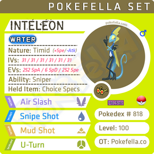 ultra square shiny Inteleon • Competitive • 6IVs • Level 100 • Hidden Ability Online Battle-ready