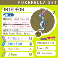 ultra square shiny Inteleon • Competitive • 6IVs • Level 100 • Hidden Ability Online Battle-ready